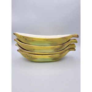 Vintage Mid Century Ceramic Banana Split Bowls - Set of 4